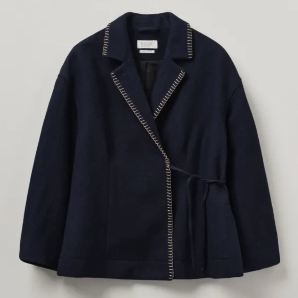 Toast Blanket Stitch Wrap Jacket